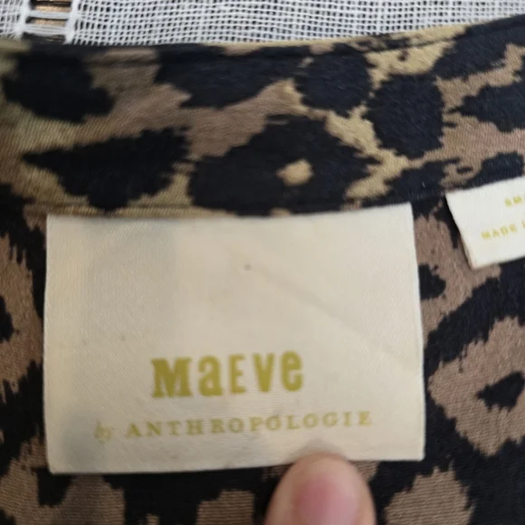 Maeve Anthropologie Juno Leopard Animal Print Dress Size Small Tunic Brown - Picture 6 of 16